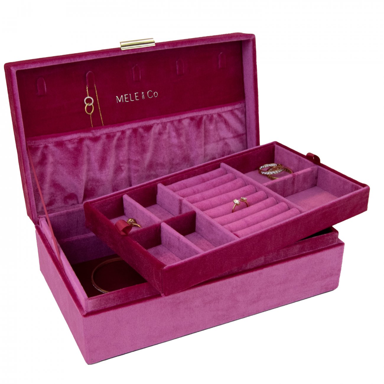 Jewel Magenta Fabric Jewelry Box | Mele - US